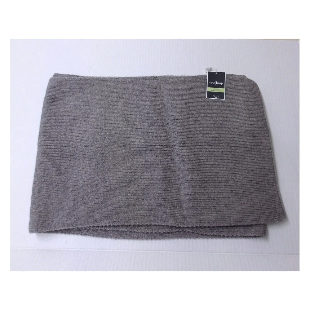 West and Loop Warm and Cosy Gray Ribbed Knit Scarf 12
